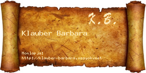 Klauber Barbara névjegykártya